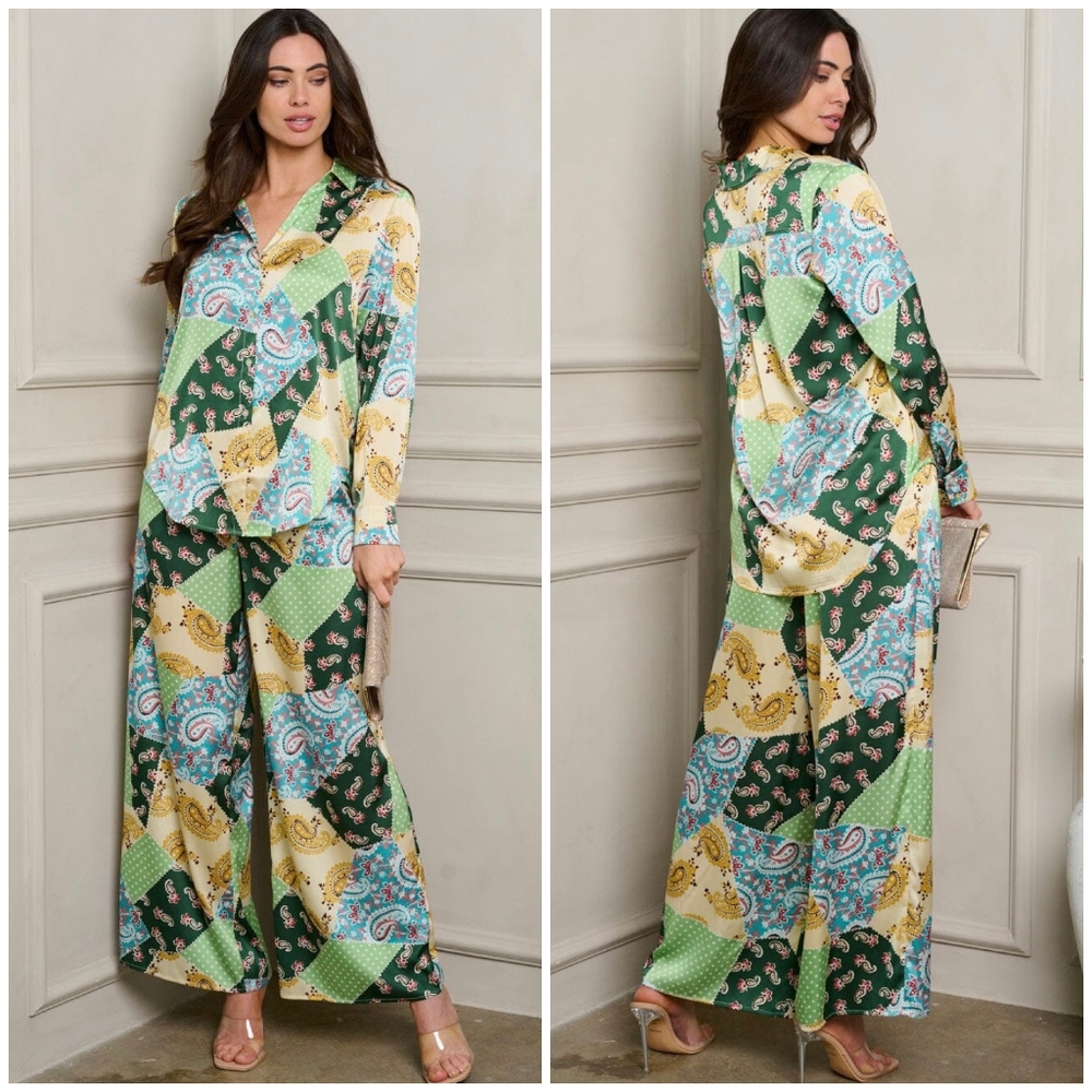GALITA Boho 2-piece Patchwork Pants Set - Picture 6 of 7